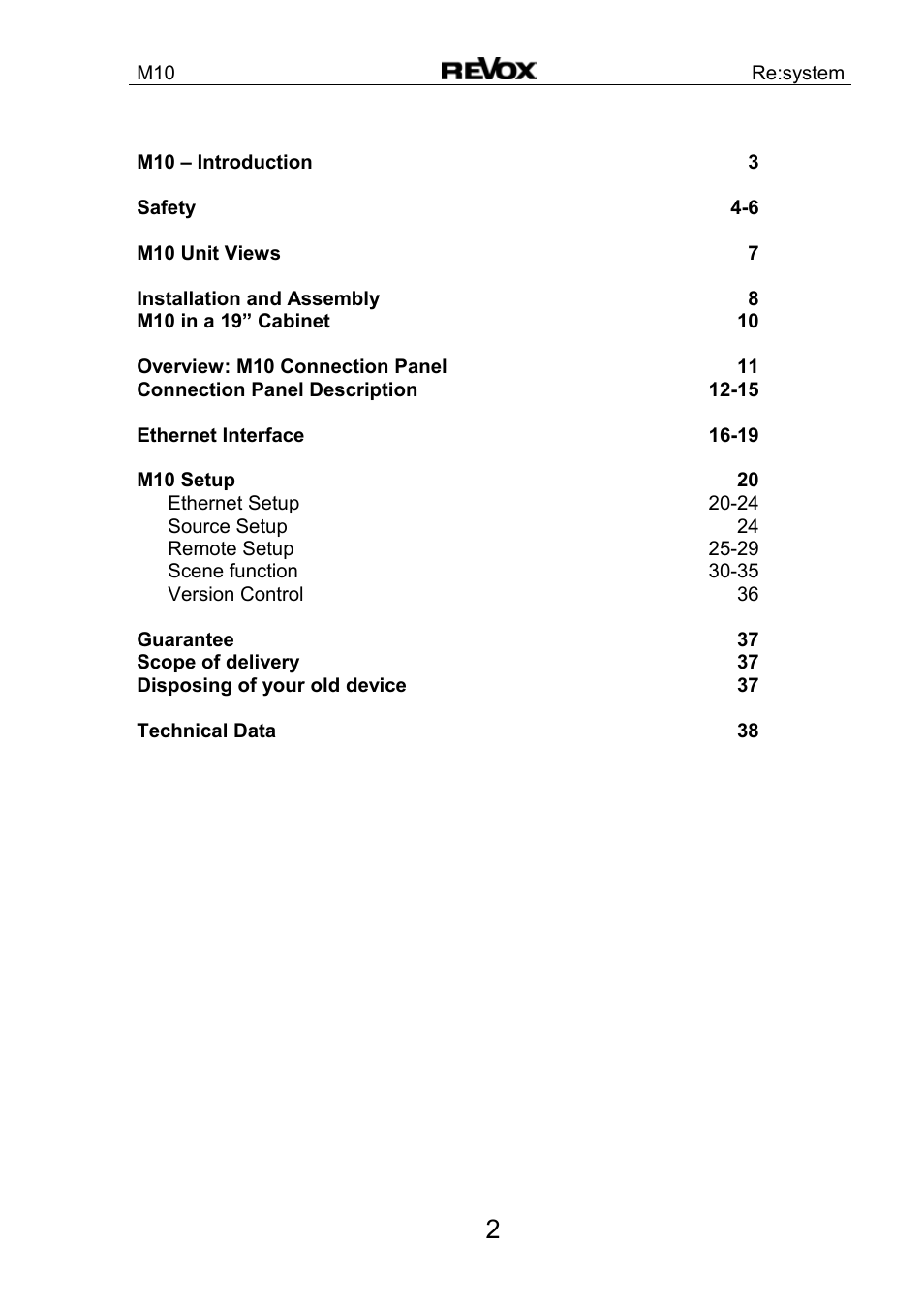 Revox M10 User Manual | Page 3 / 40