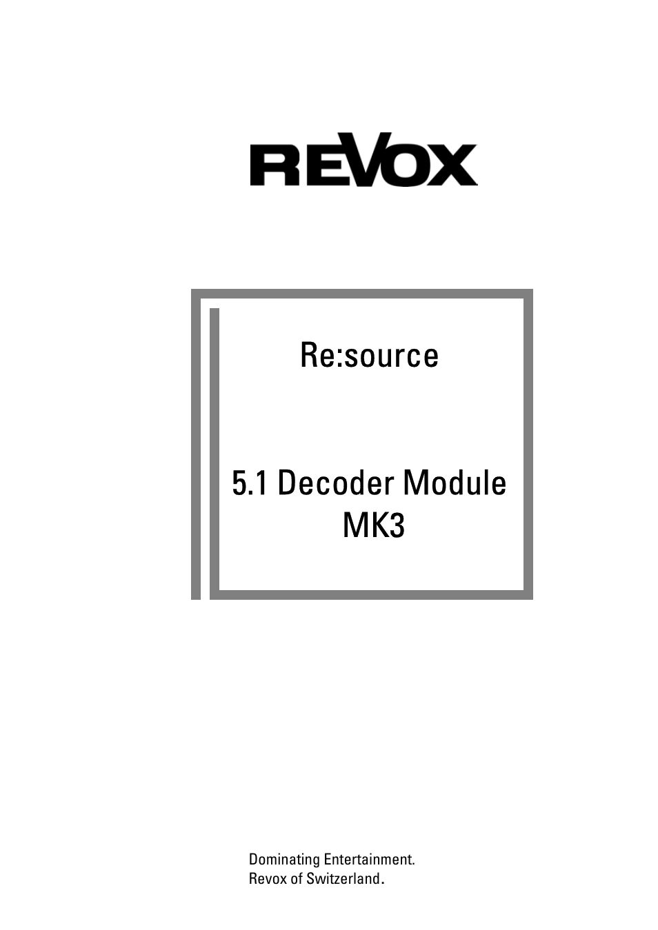 Revox Re:source MK3 User Manual | 28 pages