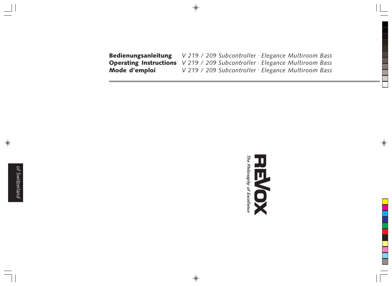 Revox V 219 User Manual | 7 pages