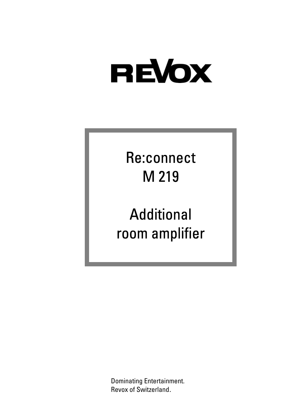 Revox M 219 User Manual | 21 pages