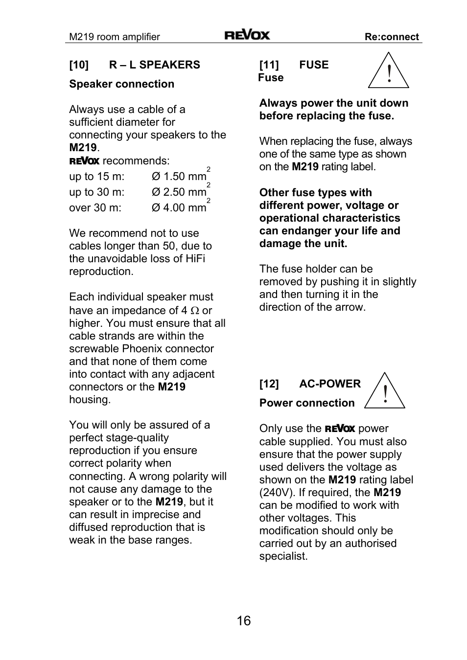 Revox M 219 User Manual | Page 17 / 21