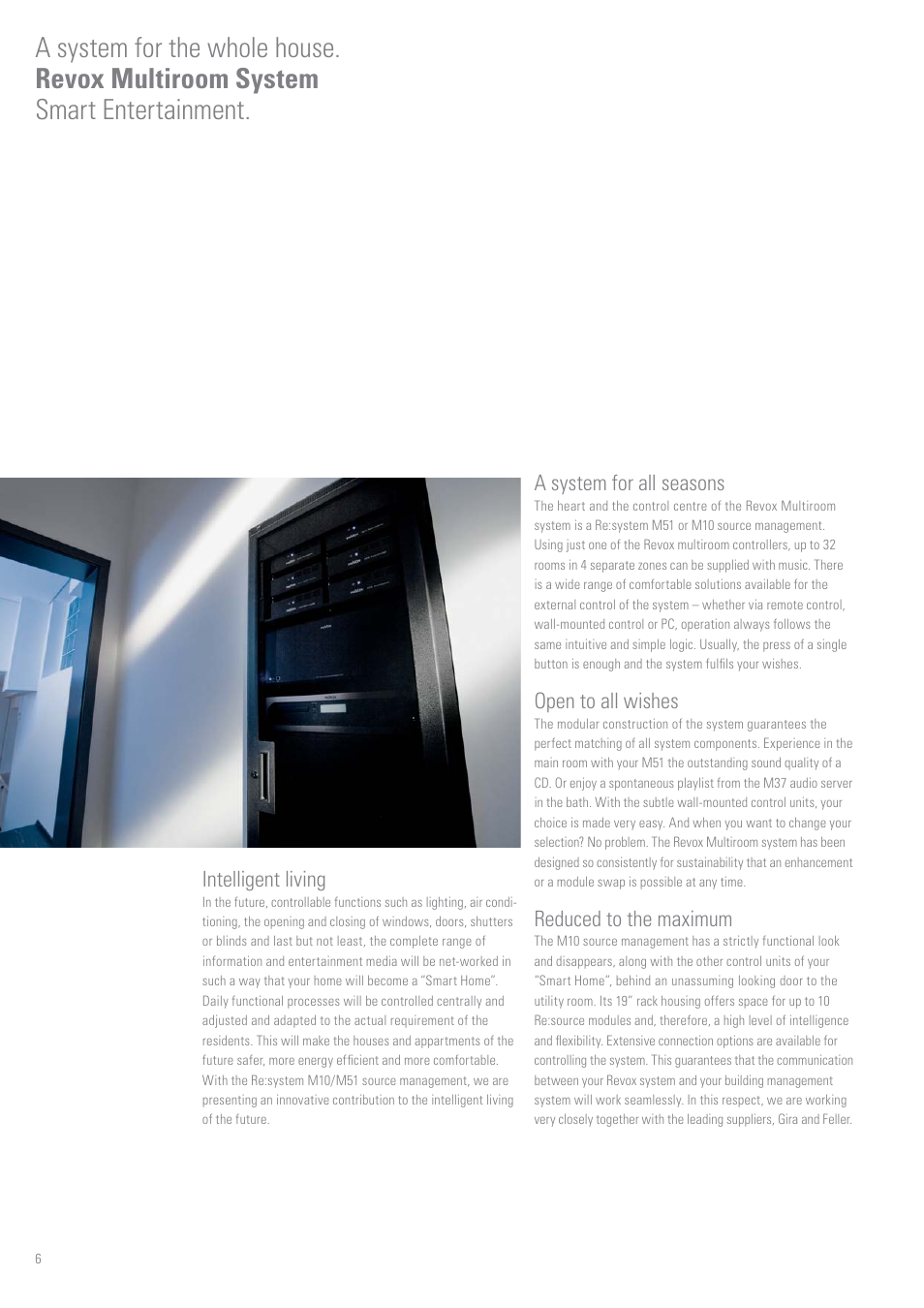 A system for all seasons, Open to all wishes, Reduced to the maximum | Intelligent living | Revox Integrated Speaker Systems User Manual | Page 6 / 8