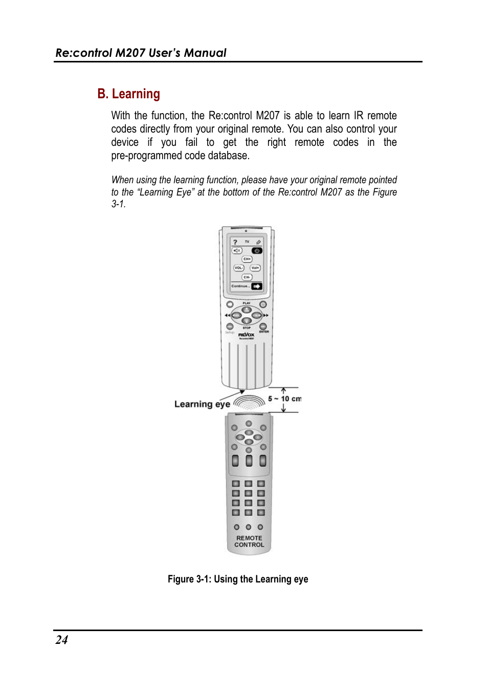 B. learning | Revox Recontrol M207 User Manual | Page 27 / 76