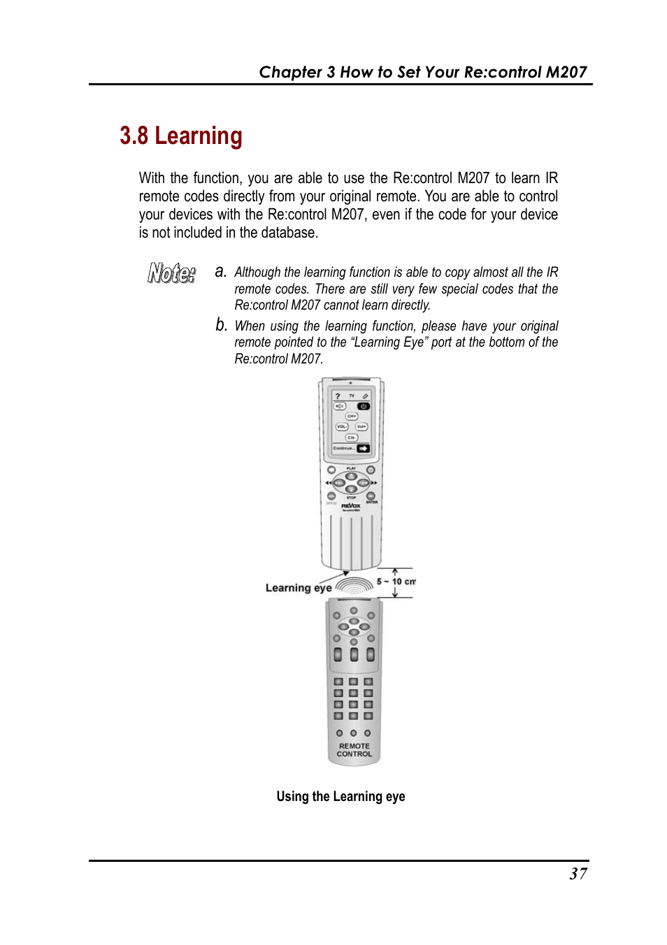 8 learning | Revox Recontrol M207 User Manual | Page 40 / 76