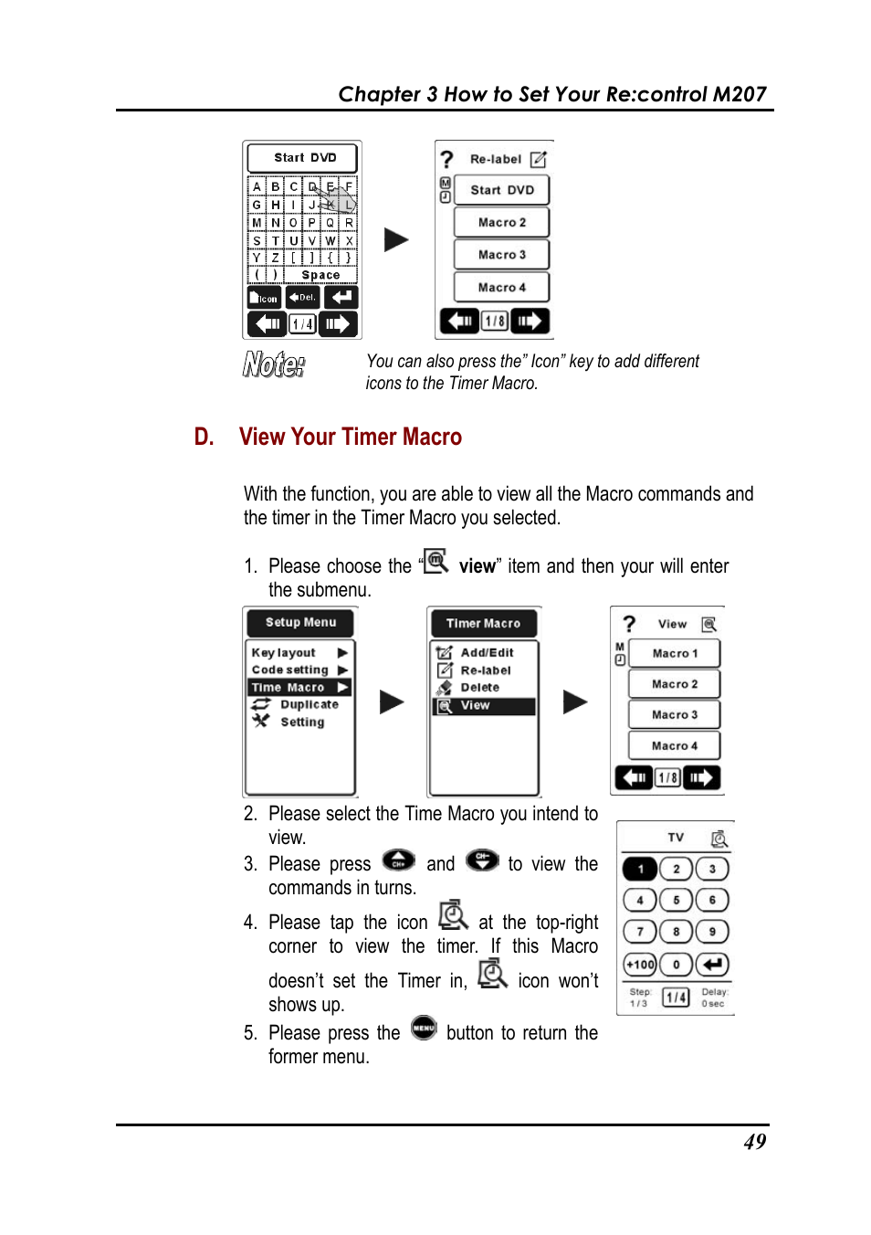 D. view your timer macro | Revox Recontrol M207 User Manual | Page 52 / 76