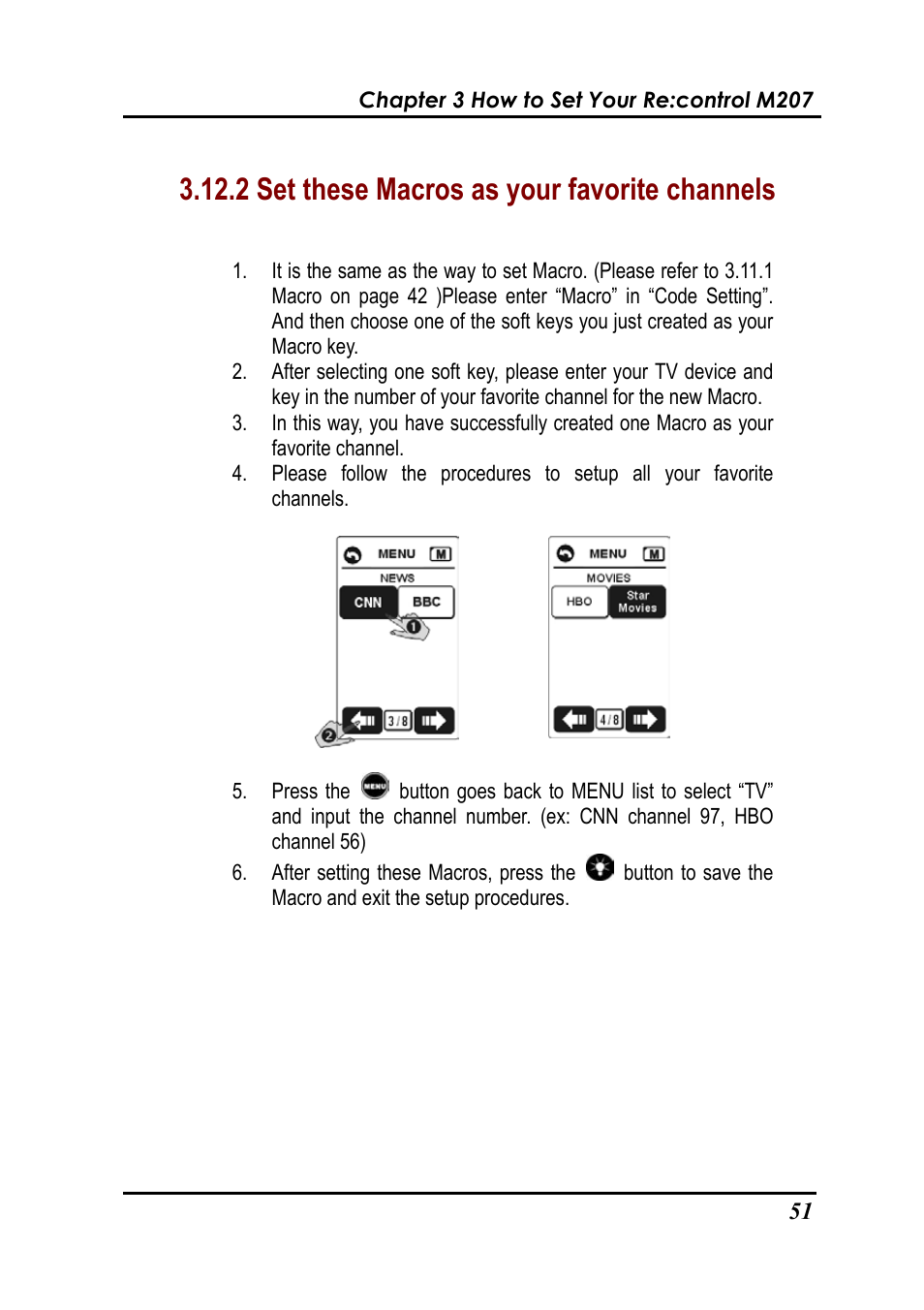 2 set these macros as your favorite channels | Revox Recontrol M207 User Manual | Page 54 / 76