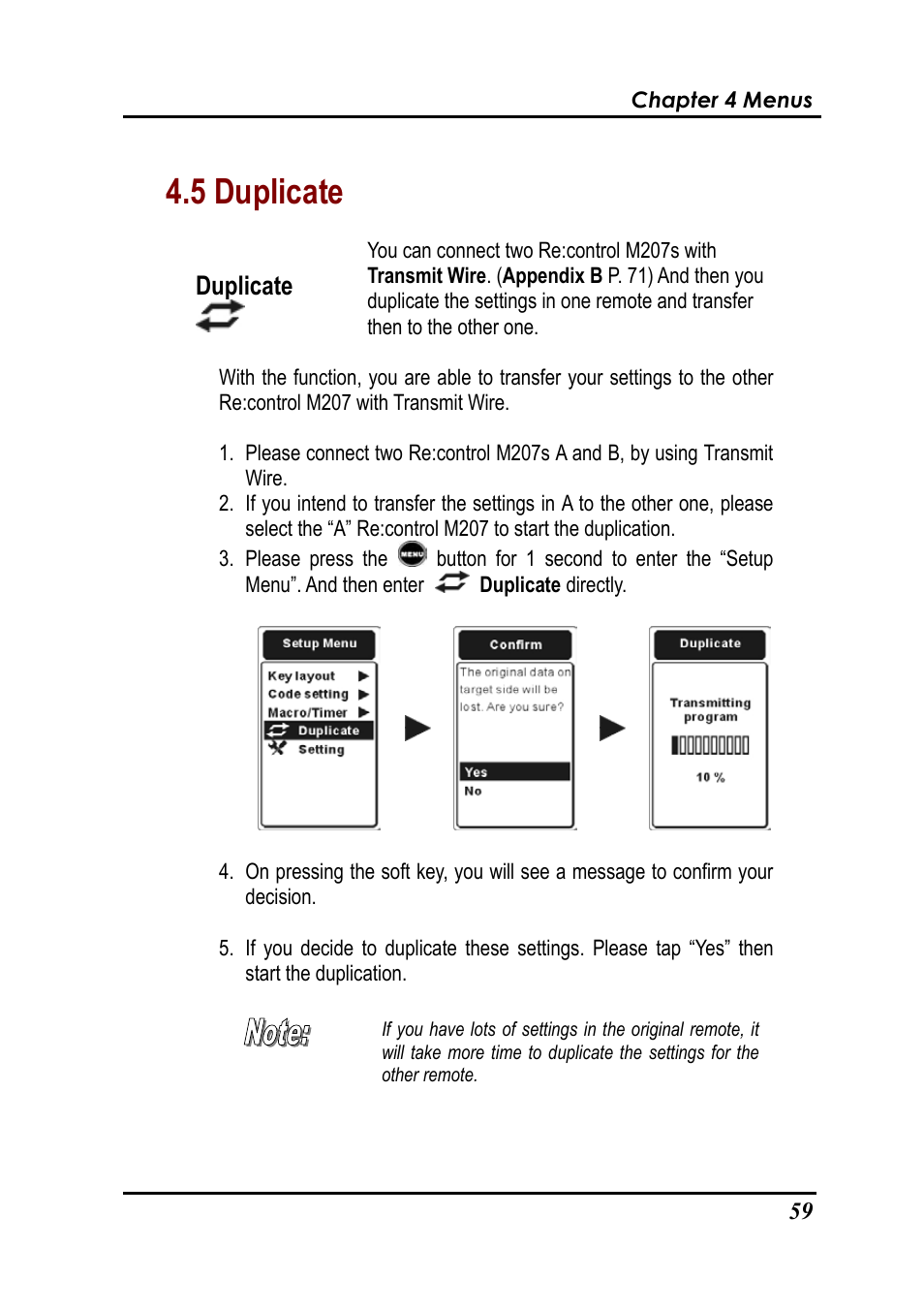 5 duplicate, Duplicate | Revox Recontrol M207 User Manual | Page 62 / 76