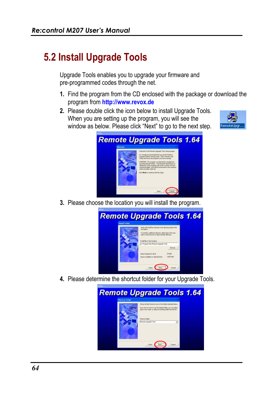 2 install upgrade tools | Revox Recontrol M207 User Manual | Page 67 / 76