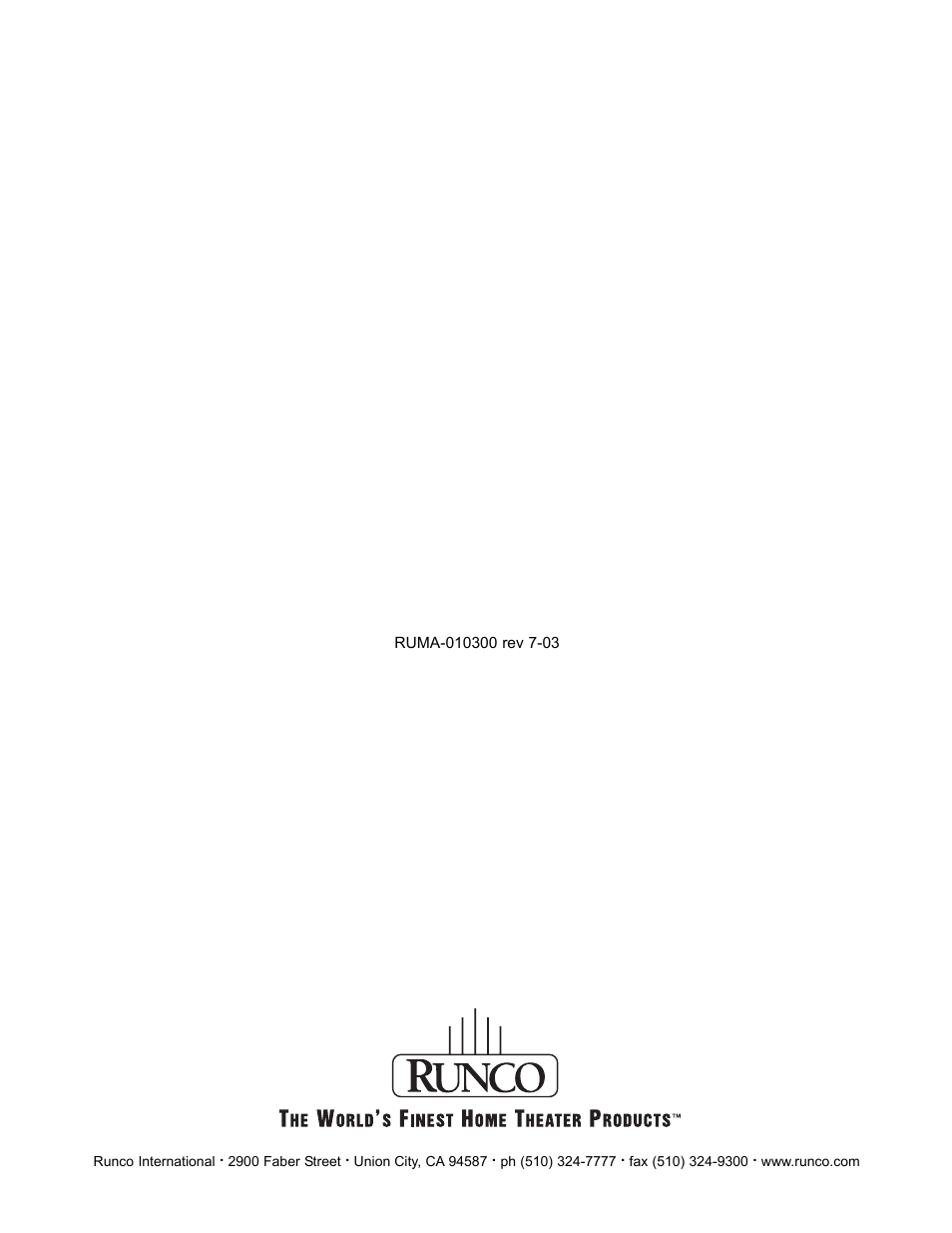 Runco CL-510LT User Manual | Page 36 / 36