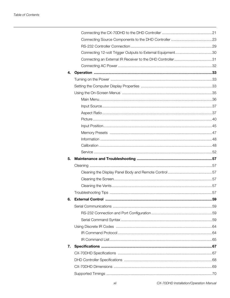 Pre l iminar y | Runco CRYSTAL CX-70DHD User Manual | Page 12 / 88