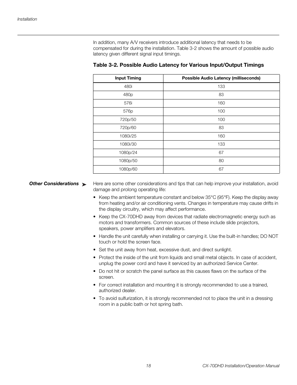 Other considerations, Pre l iminar y | Runco CRYSTAL CX-70DHD User Manual | Page 32 / 88