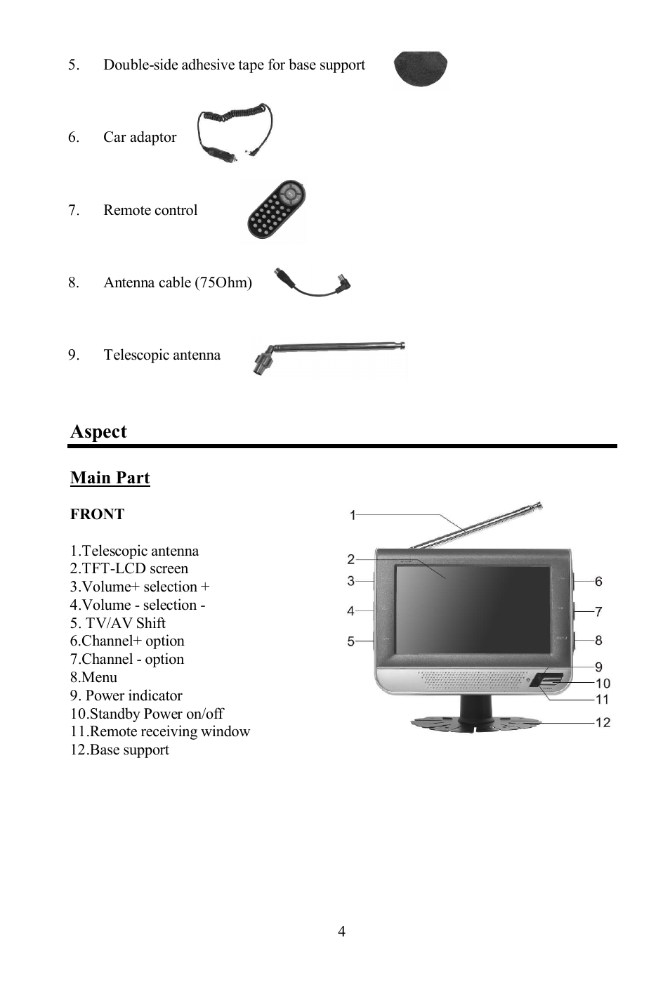 Aspect | Hyundai H-LCD704 User Manual | Page 4 / 27