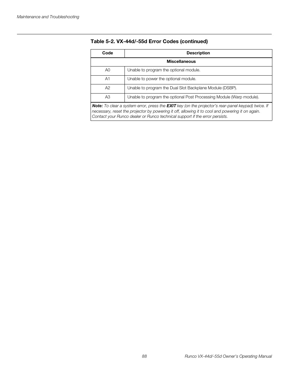 Pre l iminar y | Runco Video Xtreme VX-55d User Manual | Page 100 / 114