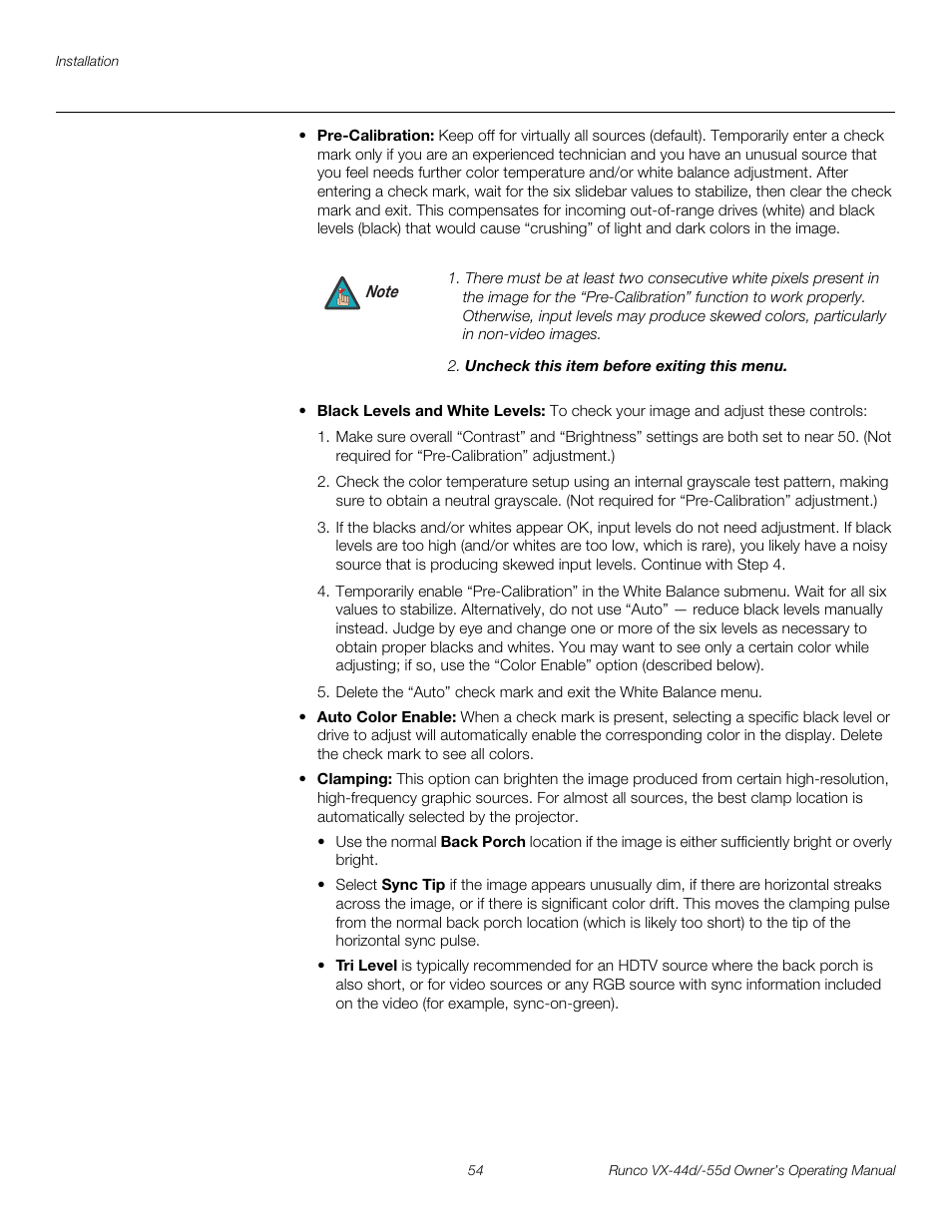 Pre l iminar y | Runco Video Xtreme VX-55d User Manual | Page 66 / 114