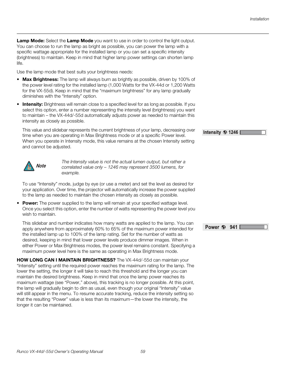 Lamp mode, Pre l iminar y | Runco Video Xtreme VX-55d User Manual | Page 71 / 114