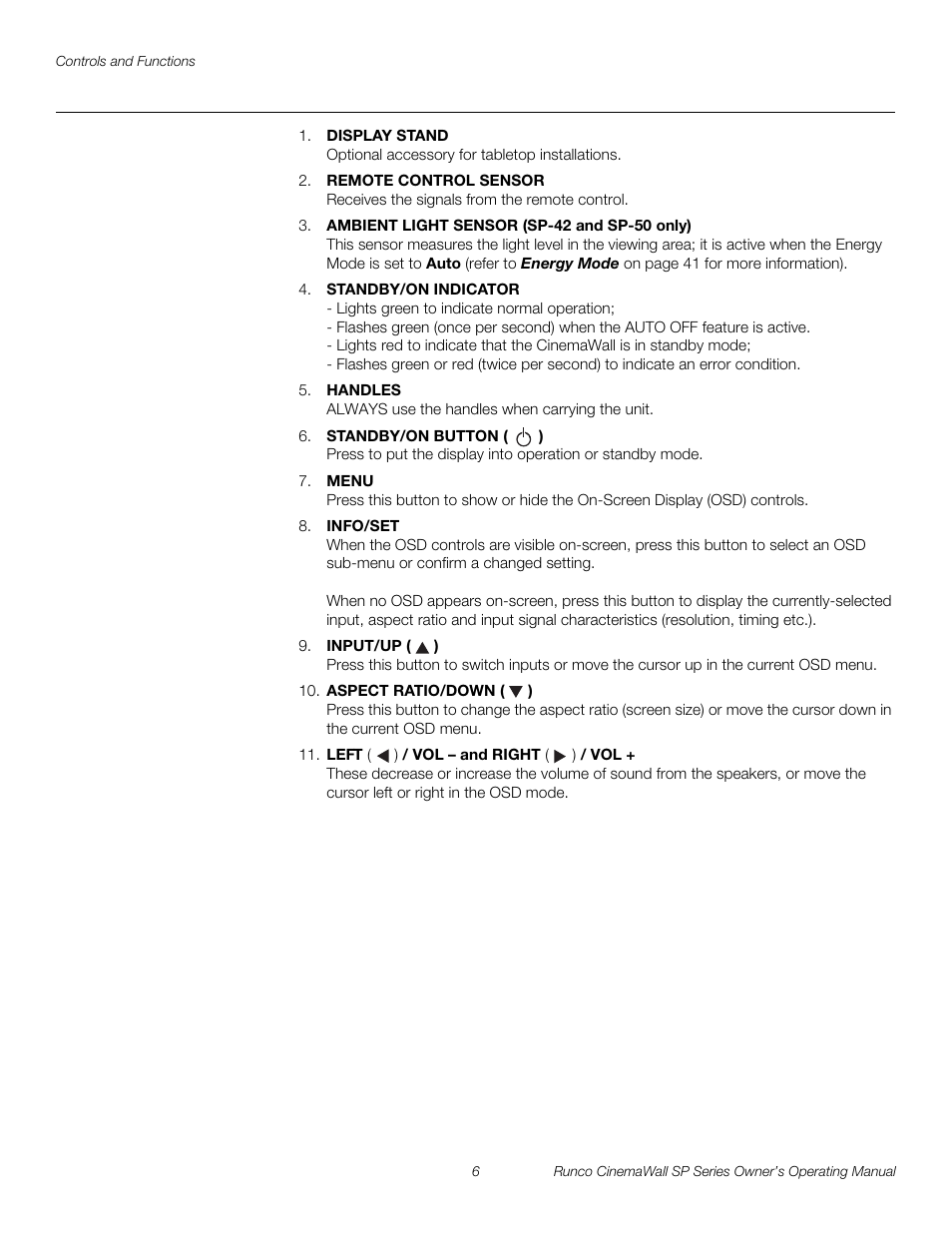 Pre l iminar y | Runco SP-42 User Manual | Page 16 / 84