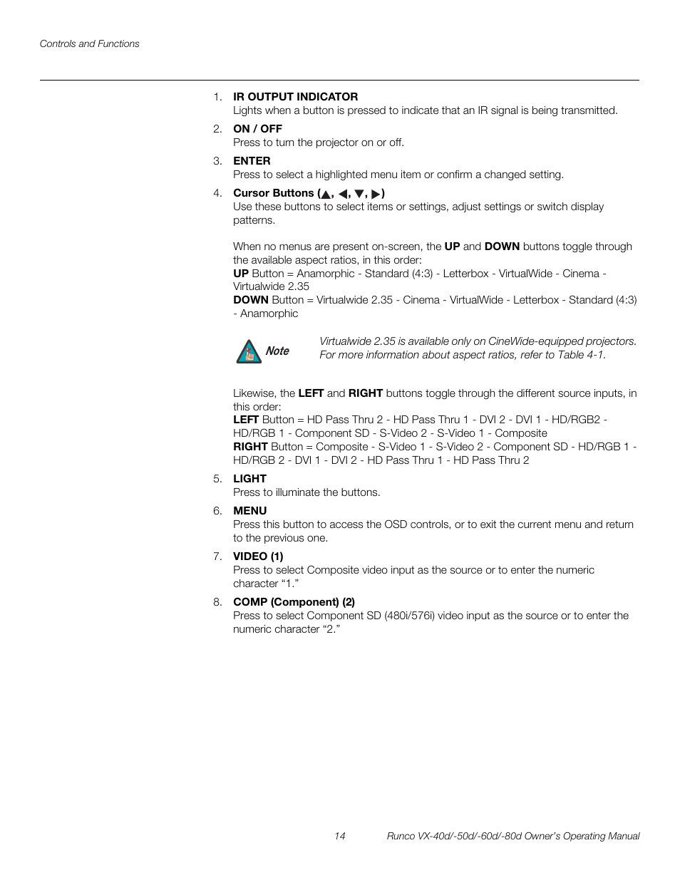 Pre l iminar y | Runco VX-40d User Manual | Page 26 / 108