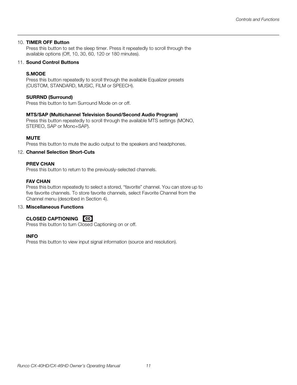 Pre l iminar y | Runco CX-40HD User Manual | Page 21 / 74