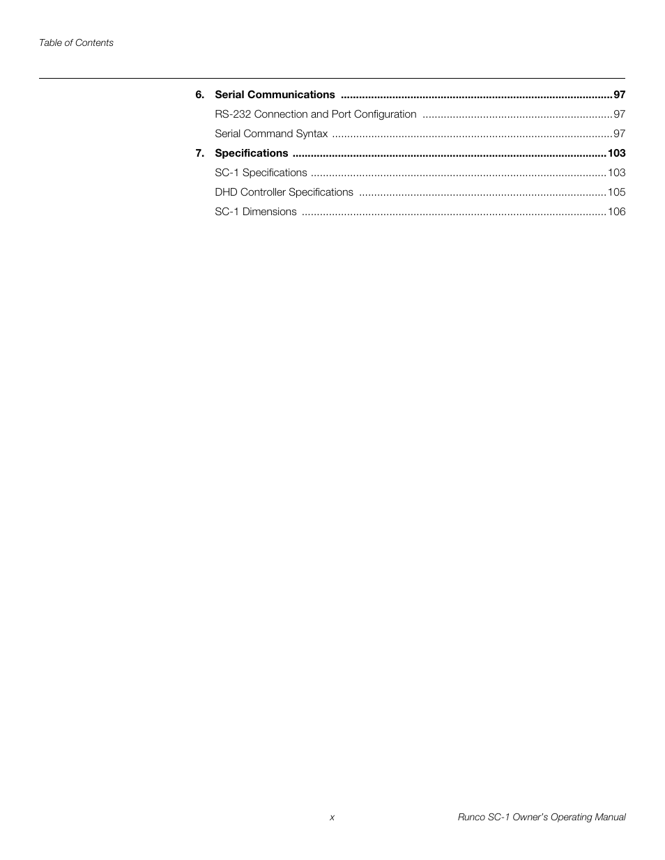 Pre l iminar y | Runco SC-1 User Manual | Page 10 / 122