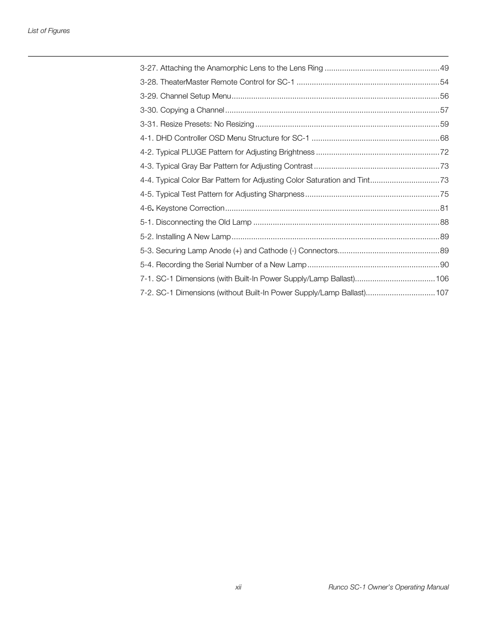 Pre l iminar y | Runco SC-1 User Manual | Page 12 / 122