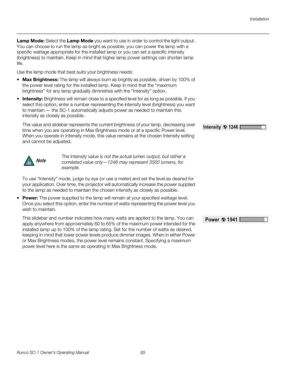 Lamp mode, Pre l iminar y | Runco SC-1 User Manual | Page 77 / 122