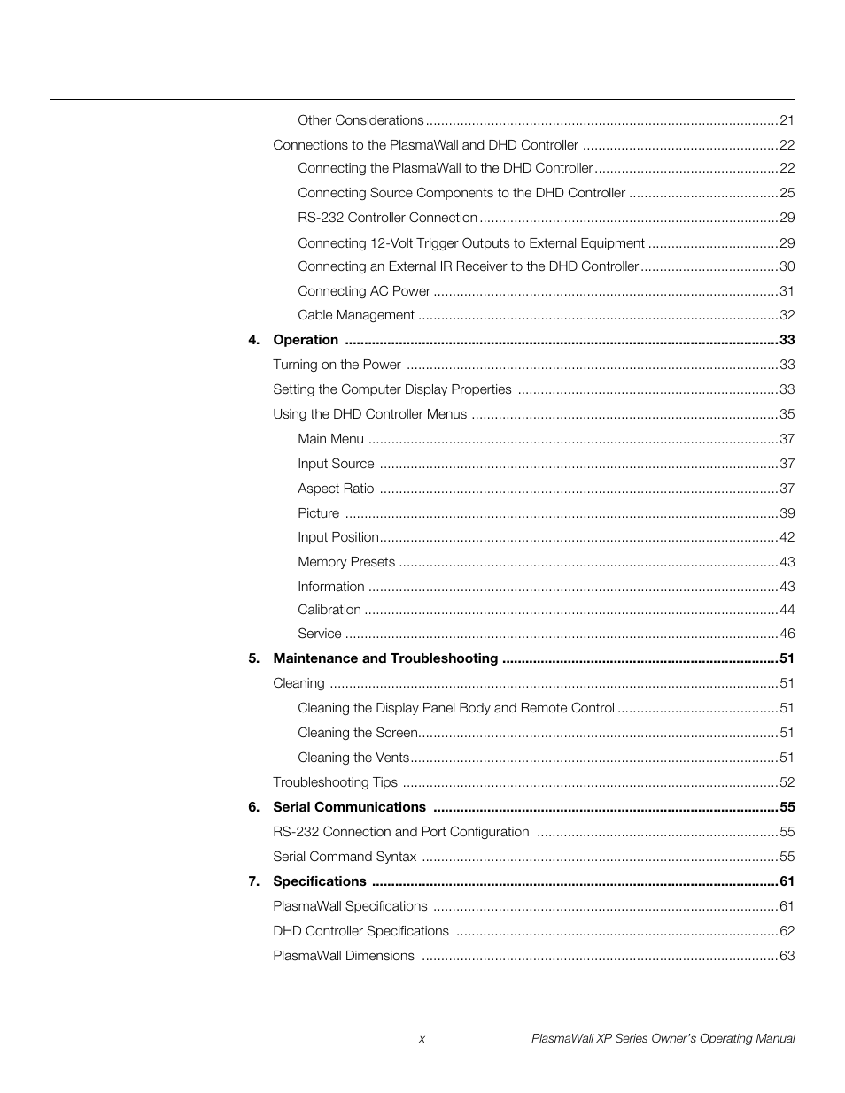 Pre l iminar y | Runco PlasmaWall XP-50DHD User Manual | Page 10 / 80