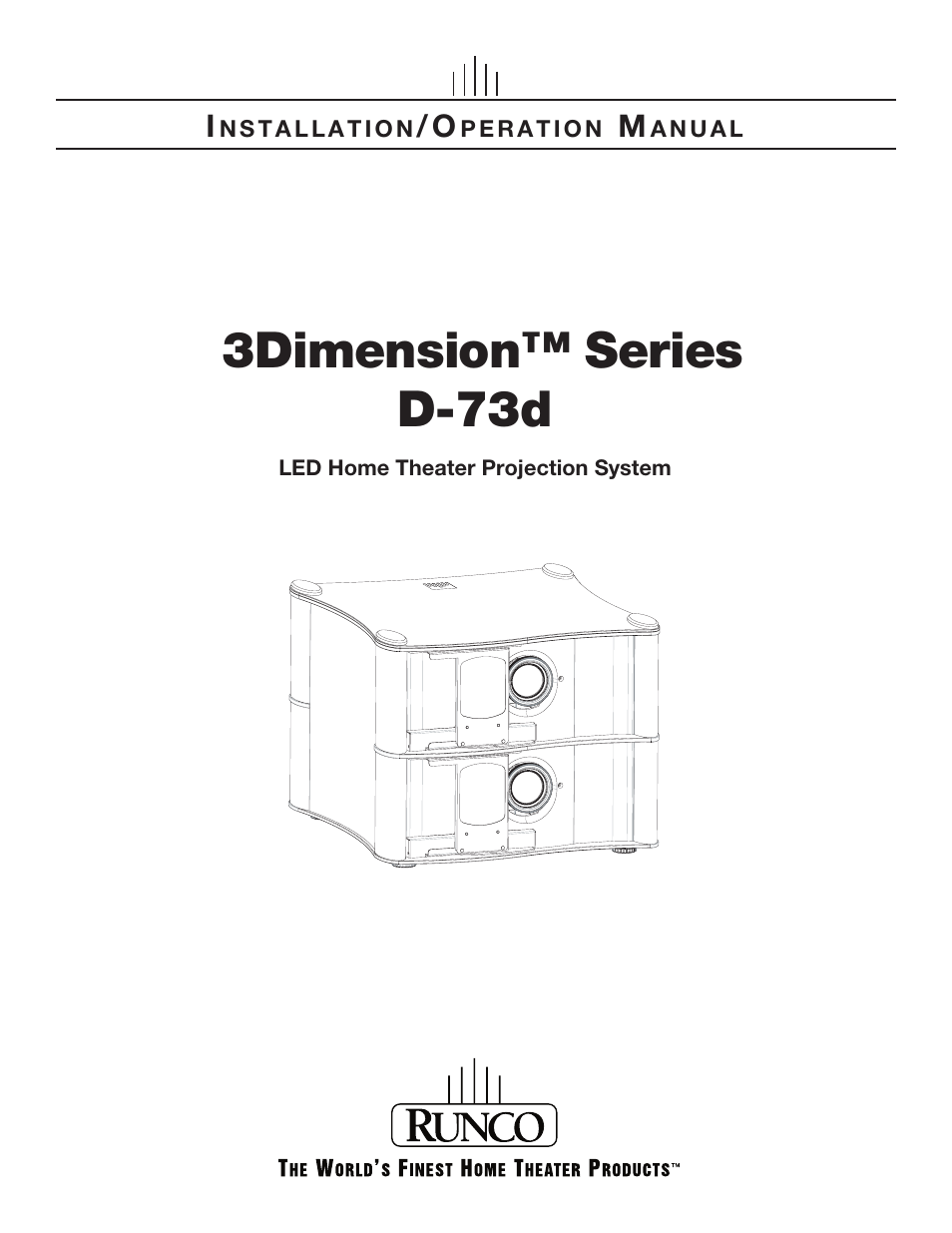 Runco 3DIMENSION D-73D User Manual | 142 pages