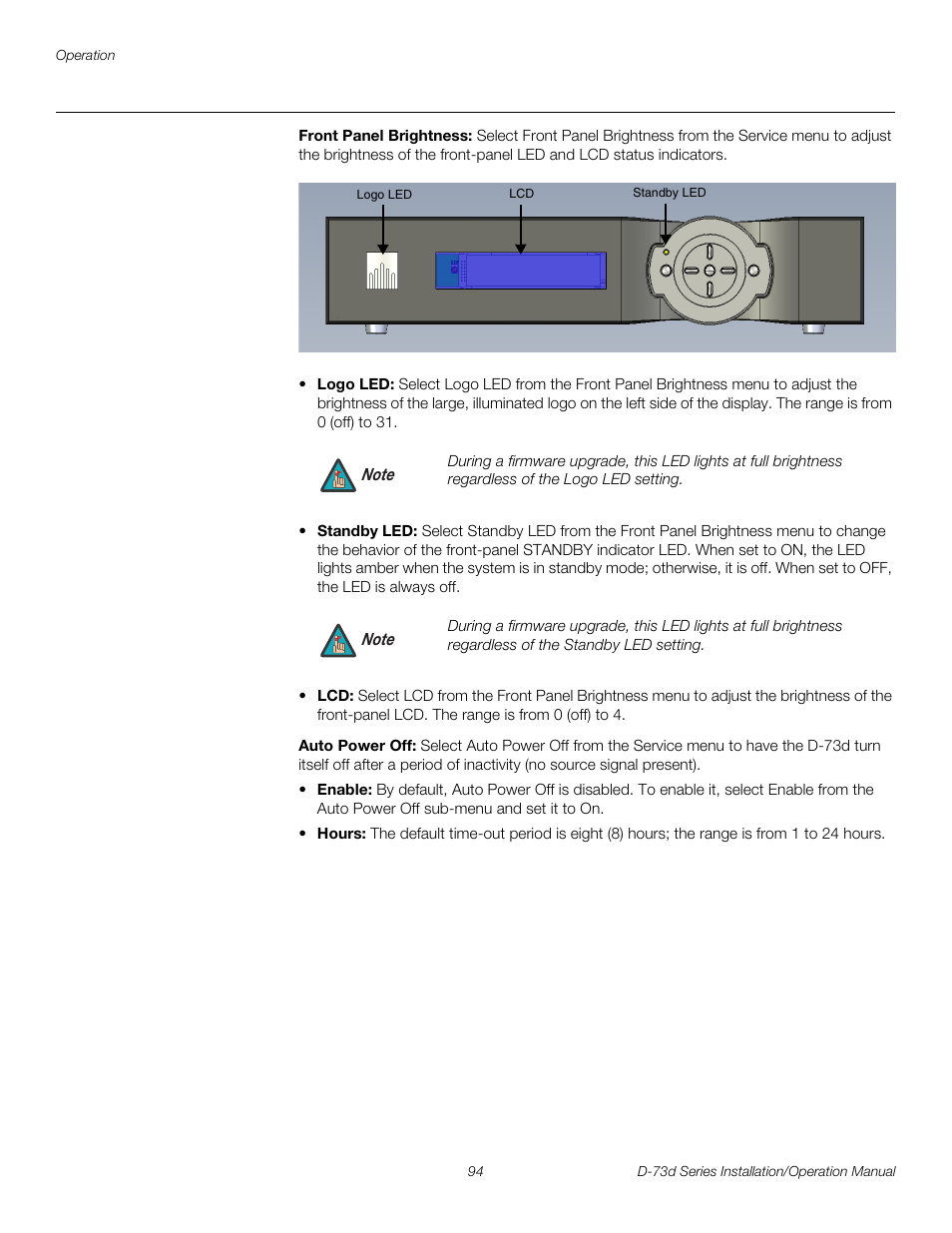 Front panel brightness, Auto power off, Pre l iminar y | Runco 3DIMENSION D-73D User Manual | Page 110 / 142