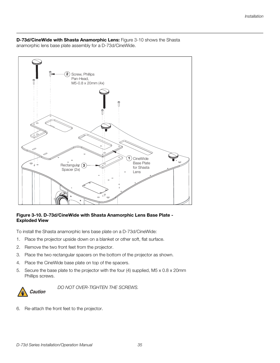 D-73d/cinewide with shasta anamorphic lens, Pre l iminar y | Runco 3DIMENSION D-73D User Manual | Page 51 / 142