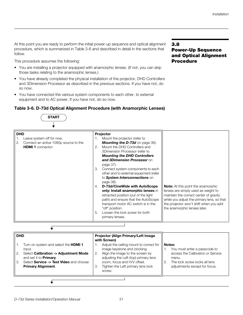 Power-up sequence and optical alignment procedure, To table 3-6), Pre l iminar y | Runco 3DIMENSION D-73D User Manual | Page 67 / 142