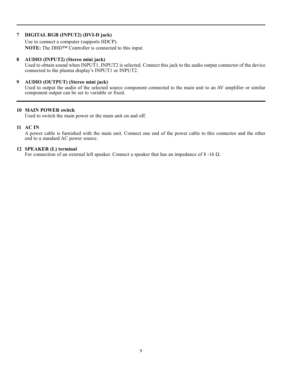 Runco PLASMAWALL PL-50DHD User Manual | Page 10 / 31