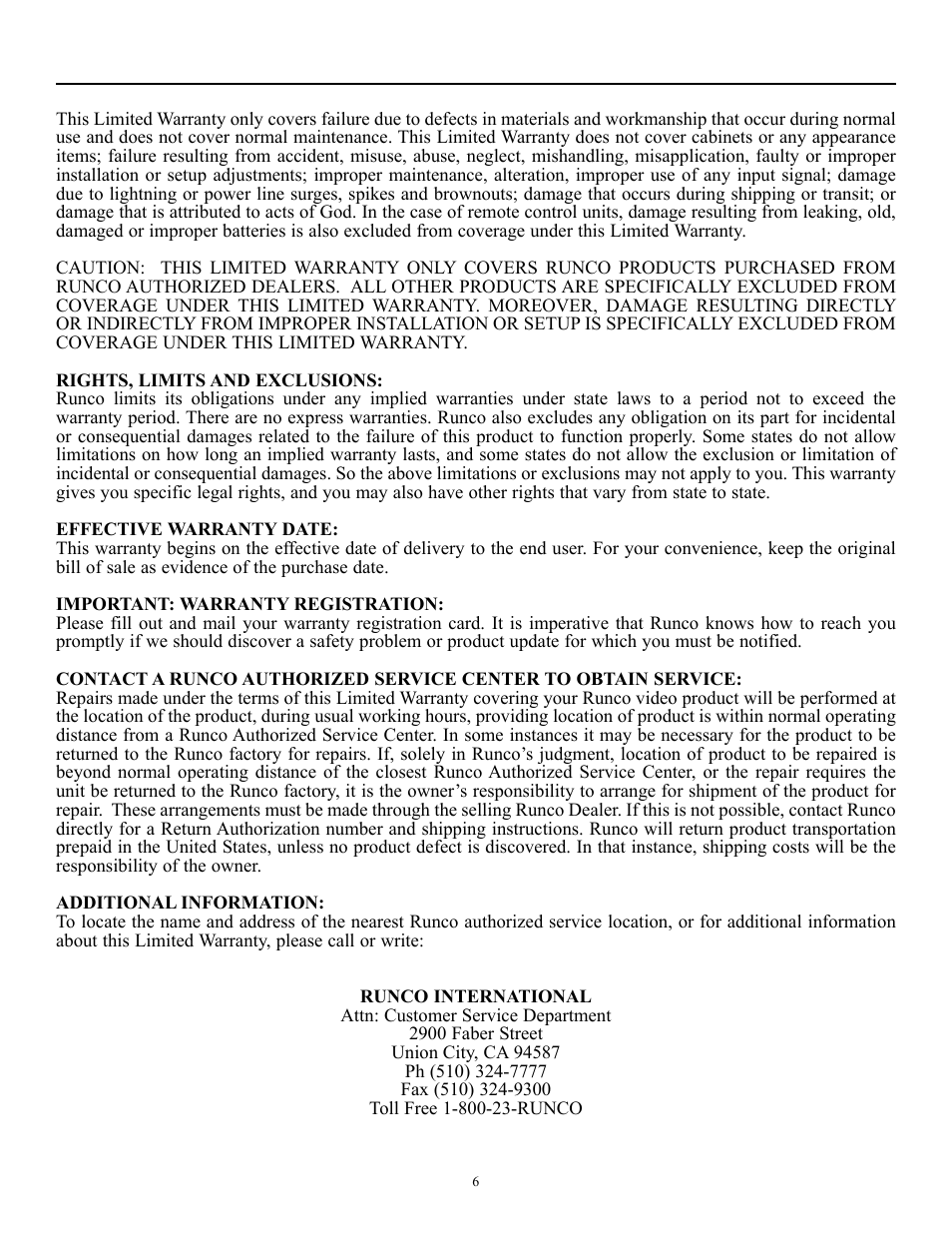 Runco PLASMAWALL PL-50DHD User Manual | Page 7 / 31