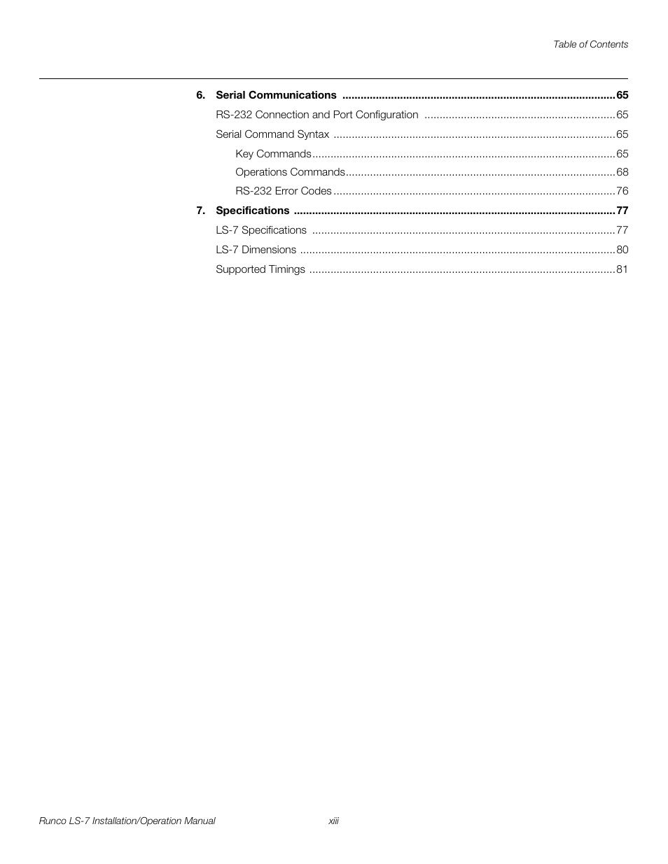 Pre l iminar y | Runco LIGHTSTYLE LS-7 User Manual | Page 13 / 100