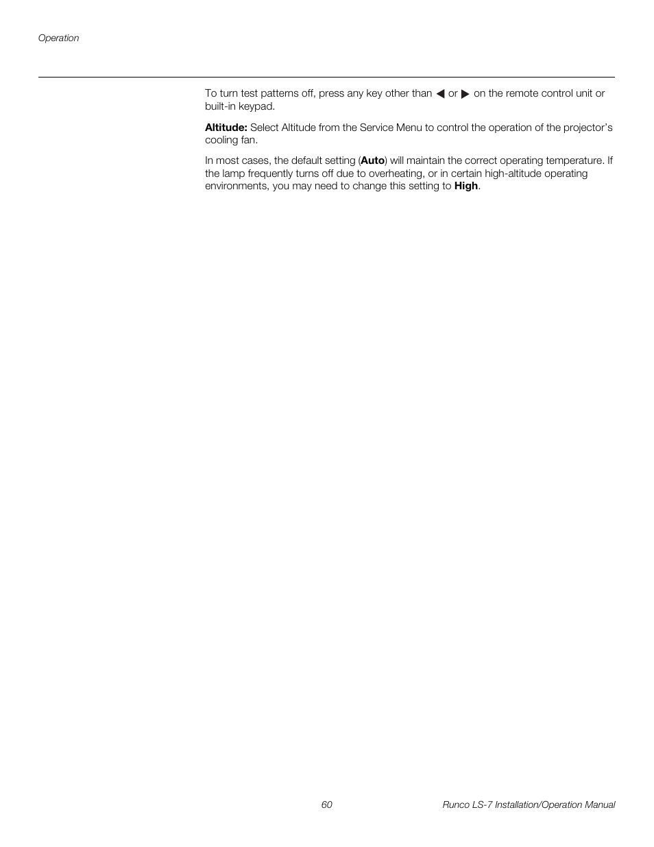 Altitude, Pre l iminar y | Runco LIGHTSTYLE LS-7 User Manual | Page 76 / 100