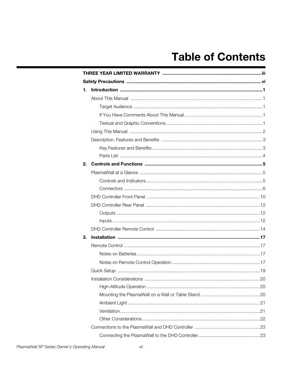 Runco SP-60DHD User Manual | Page 7 / 82