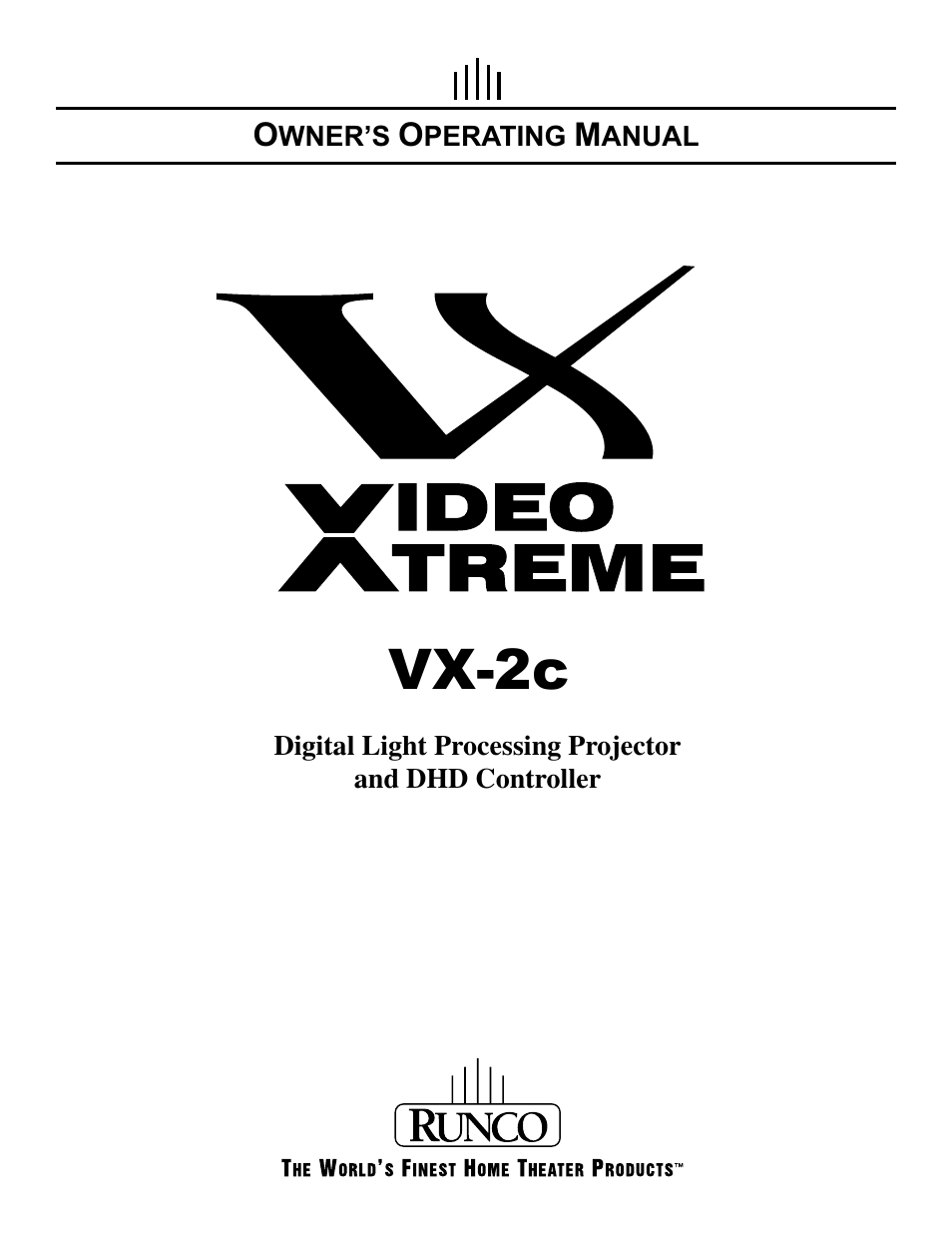 Runco VX-2c User Manual | 36 pages