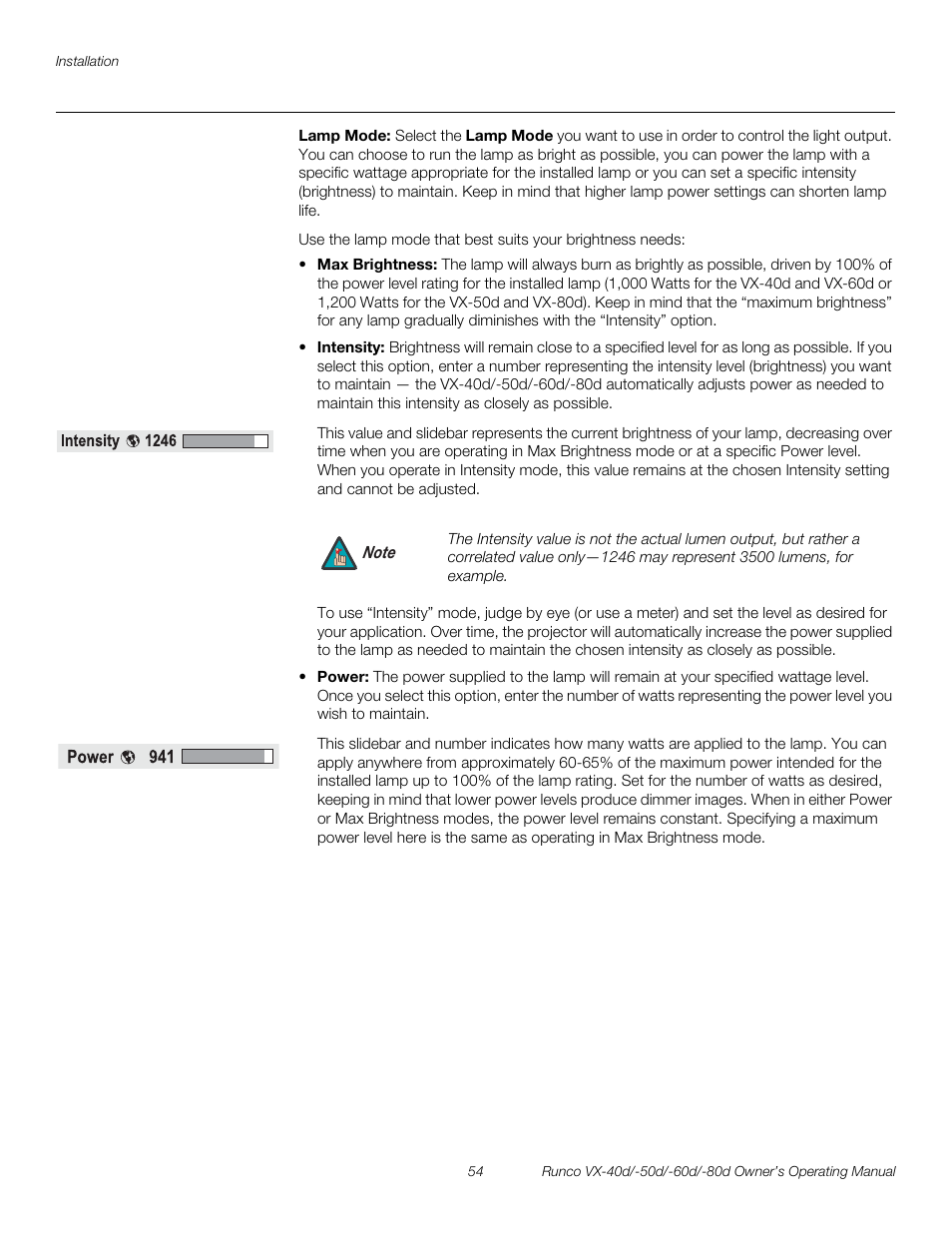 Lamp mode, Pre l iminar y | Runco VX-60d User Manual | Page 66 / 108