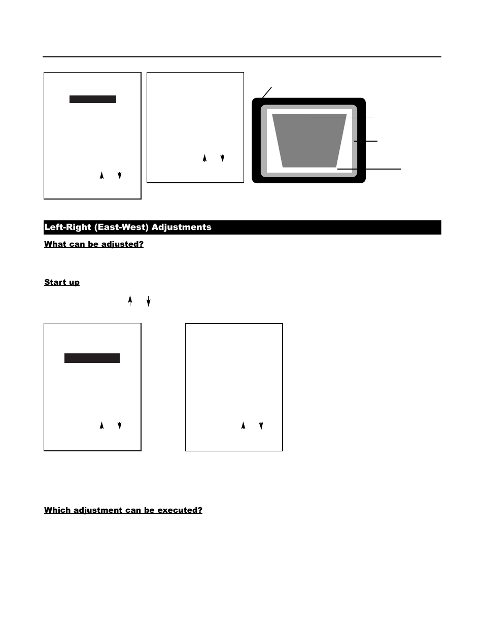 Left-right (east-west) adjustments | Runco DTV-1200 User Manual | Page 42 / 91