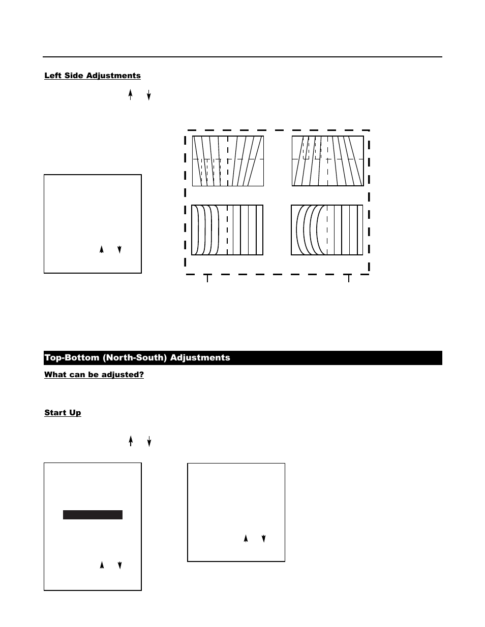 Top-bottom (north-south) adjustments | Runco DTV-1200 User Manual | Page 45 / 91