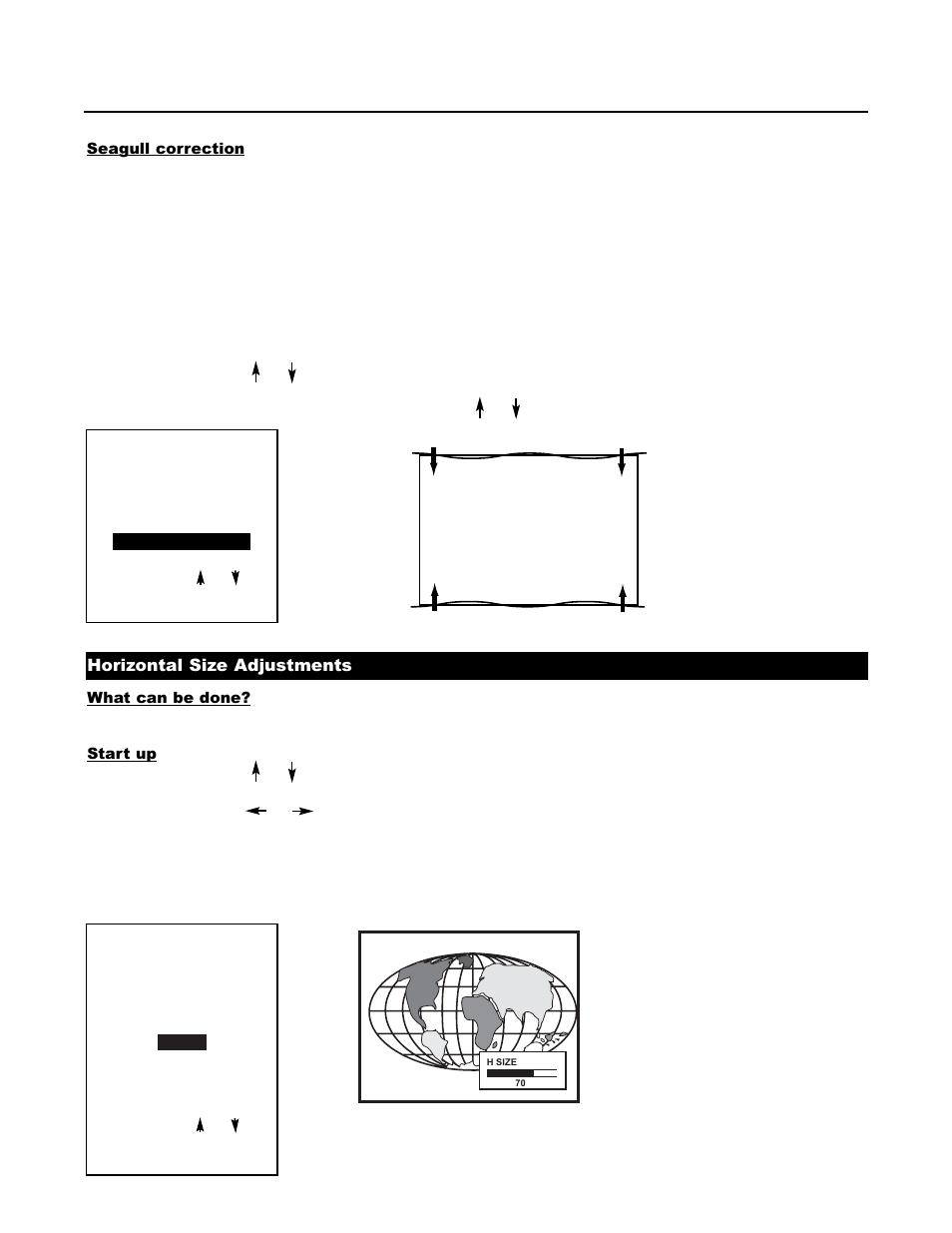 Horizontal size adjustments | Runco DTV-1200 User Manual | Page 47 / 91