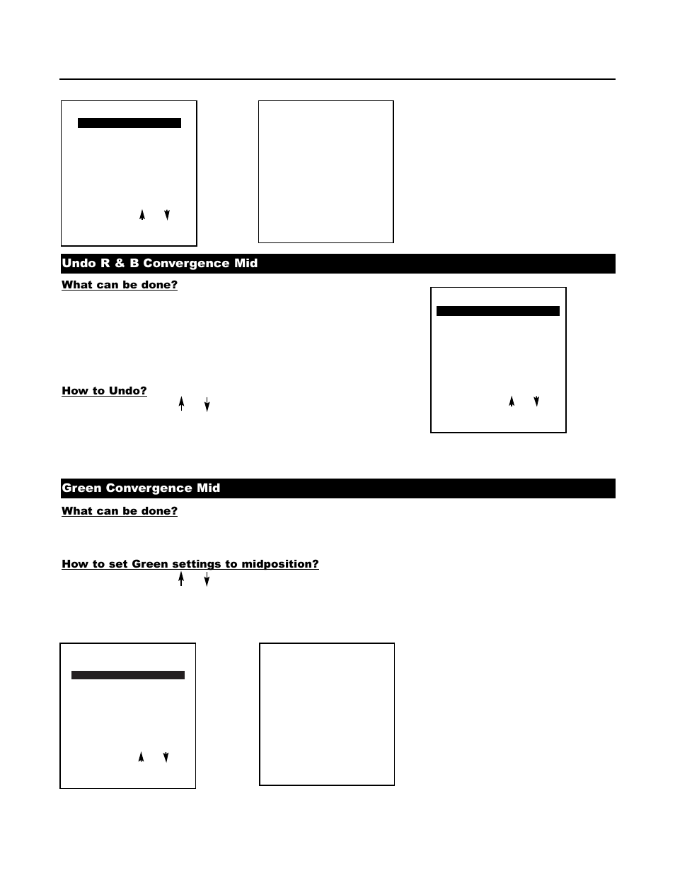 Undo r & b convergence mid, Green convergence mid | Runco DTV-1200 User Manual | Page 66 / 91