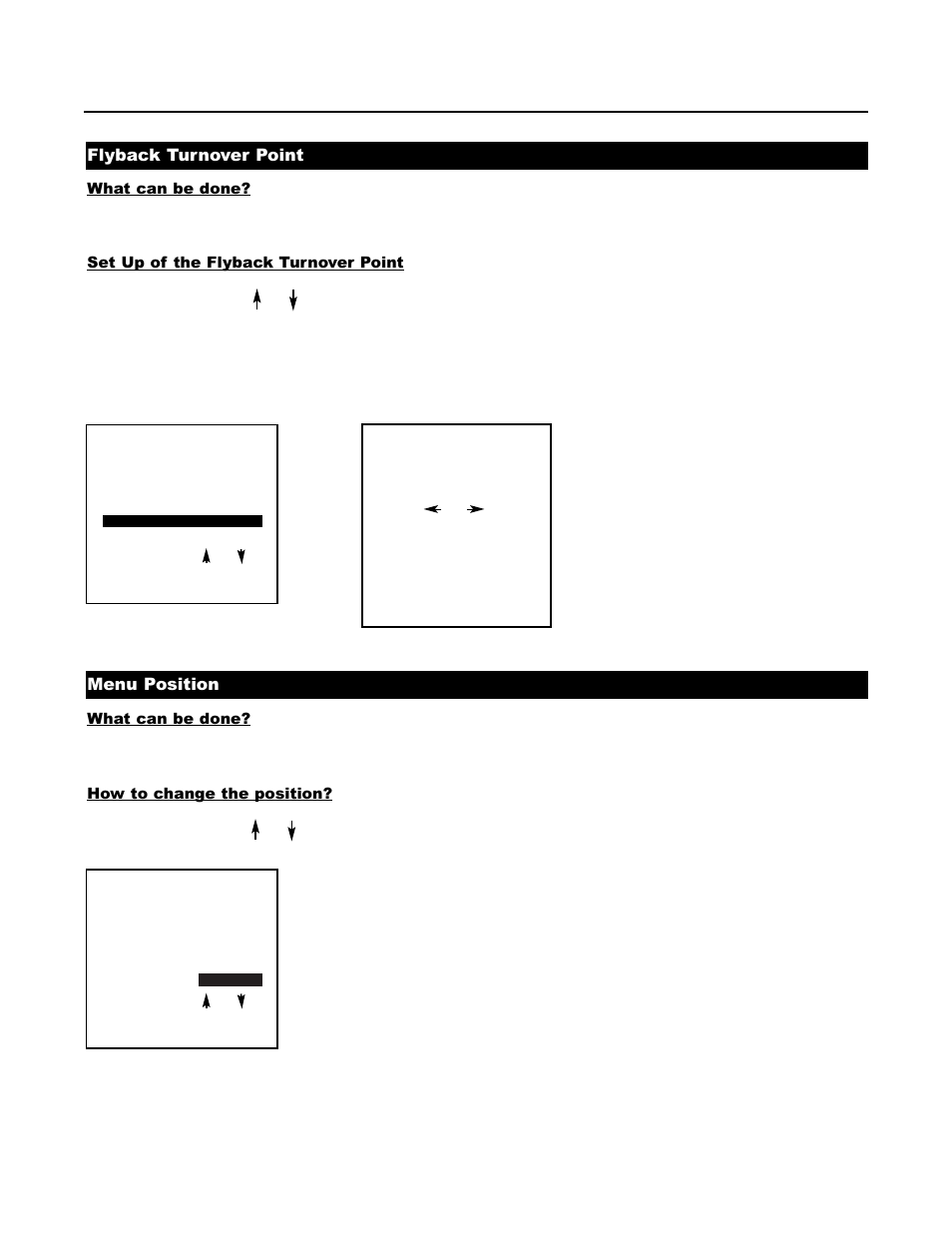 Flyback turnover point, Menu position | Runco DTV-1200 User Manual | Page 77 / 91