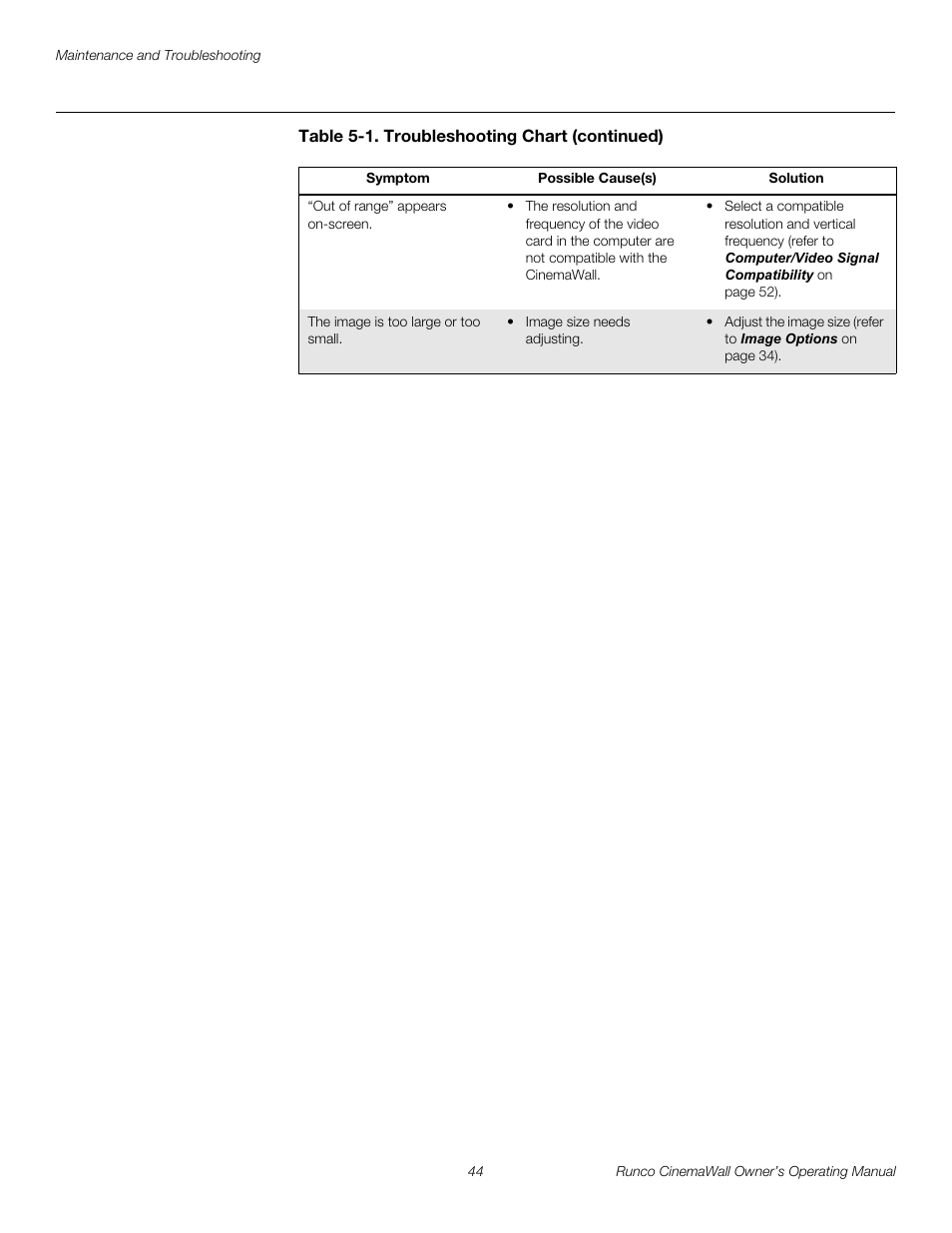 Pre l iminar y | Runco CW-42HD User Manual | Page 54 / 66