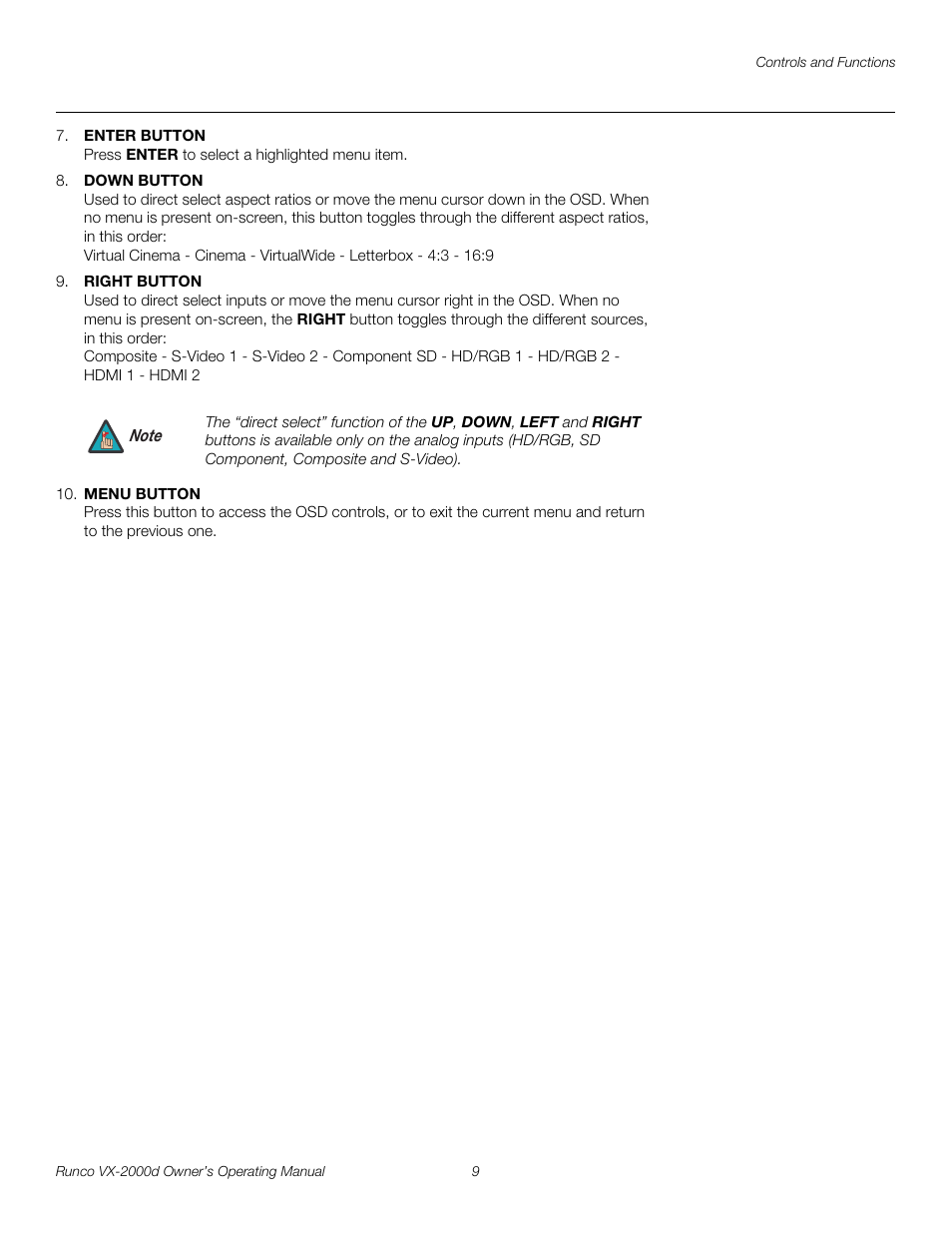 Pre l iminar y | Runco DIGITAL LIGHT PROCESSING VX-2000D User Manual | Page 21 / 90