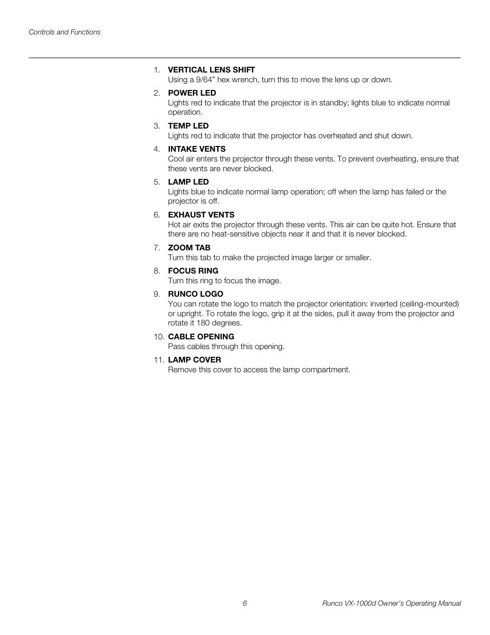 Pre l iminar y | Runco VX-1000d User Manual | Page 18 / 76