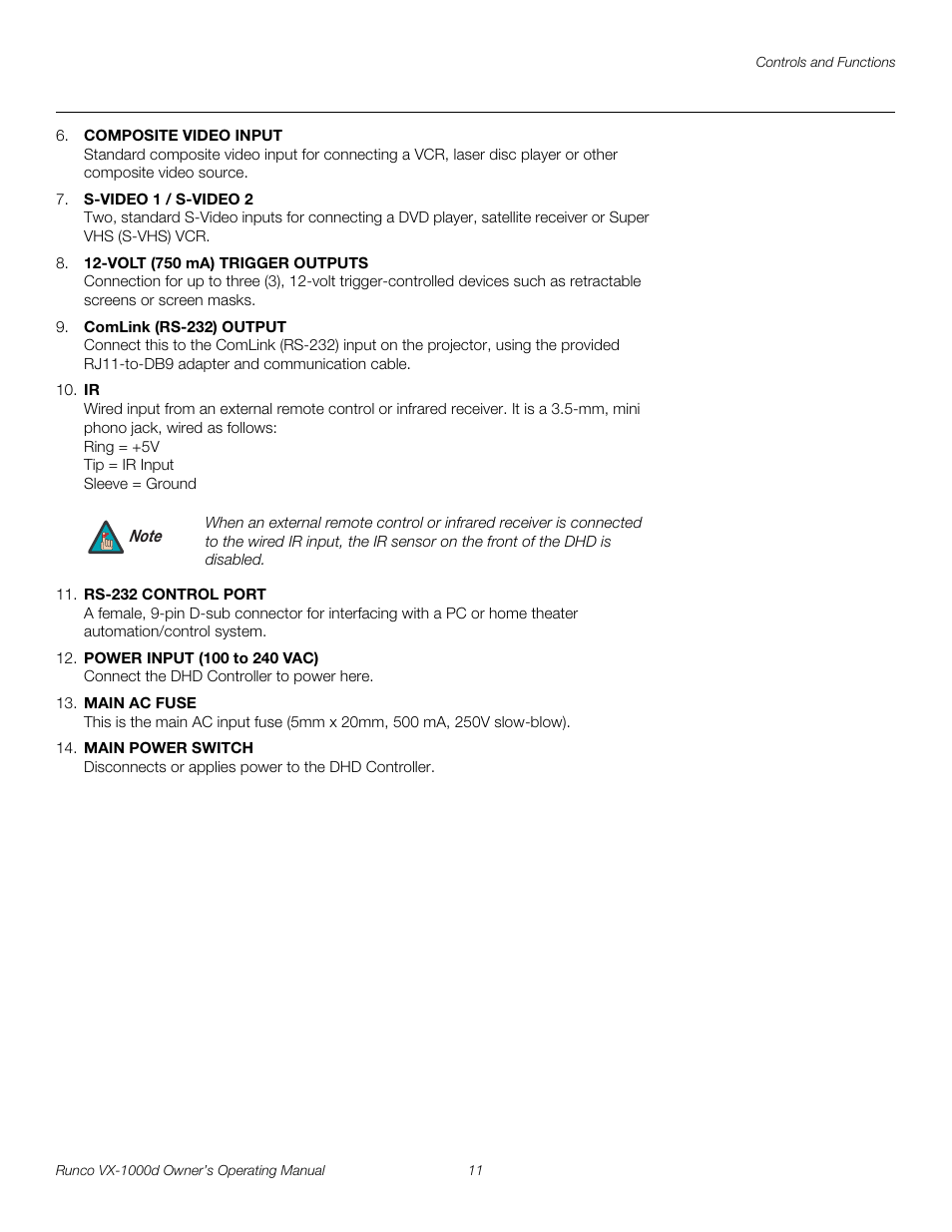 Pre l iminar y | Runco VX-1000d User Manual | Page 23 / 76