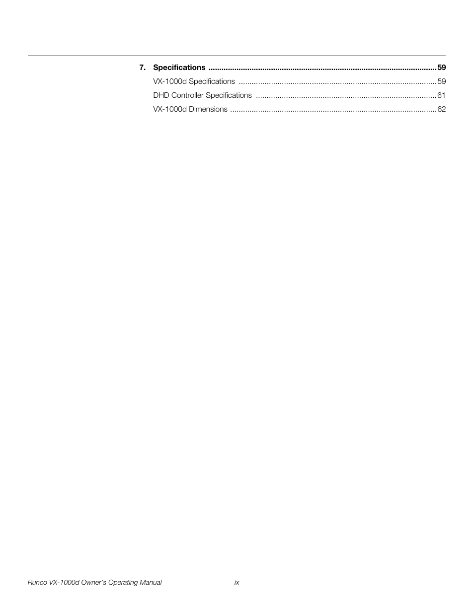 Pre l iminar y | Runco VX-1000d User Manual | Page 9 / 76