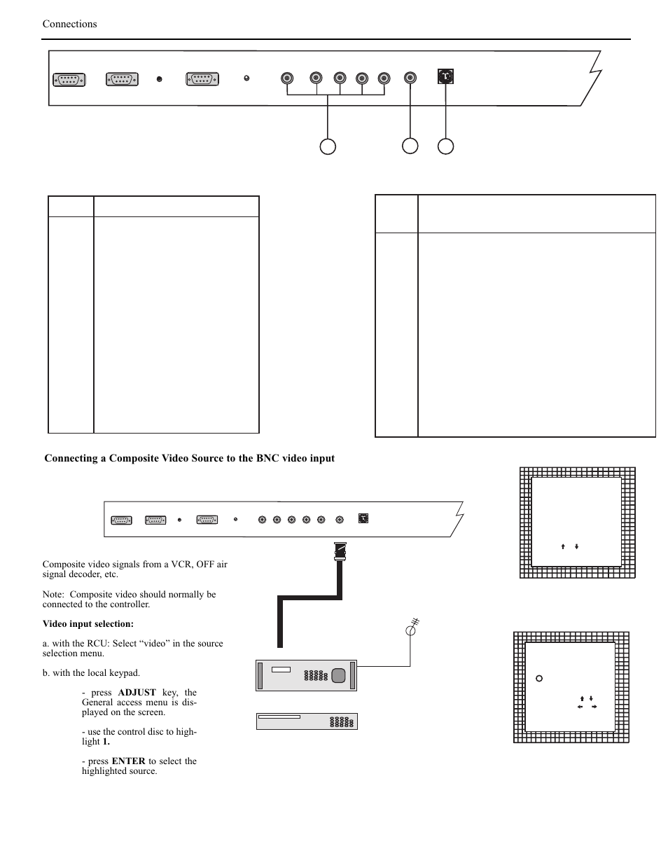 Composite video tv tuner vcr, 2 connections | Runco DTV-940/943 User Manual | Page 12 / 69