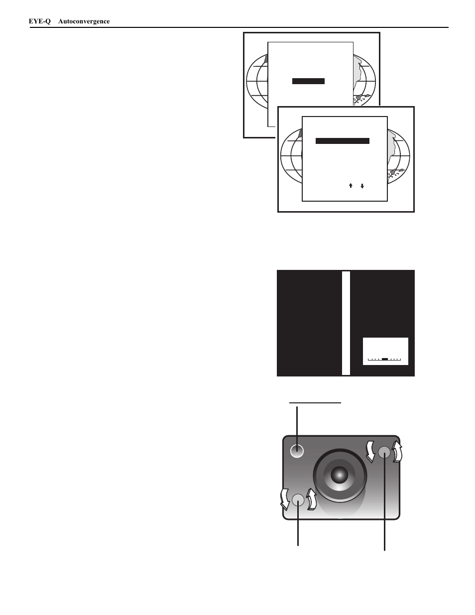 Centering the camera, Eye-q, Autoconvergence | Runco DTV-940/943 User Manual | Page 56 / 69