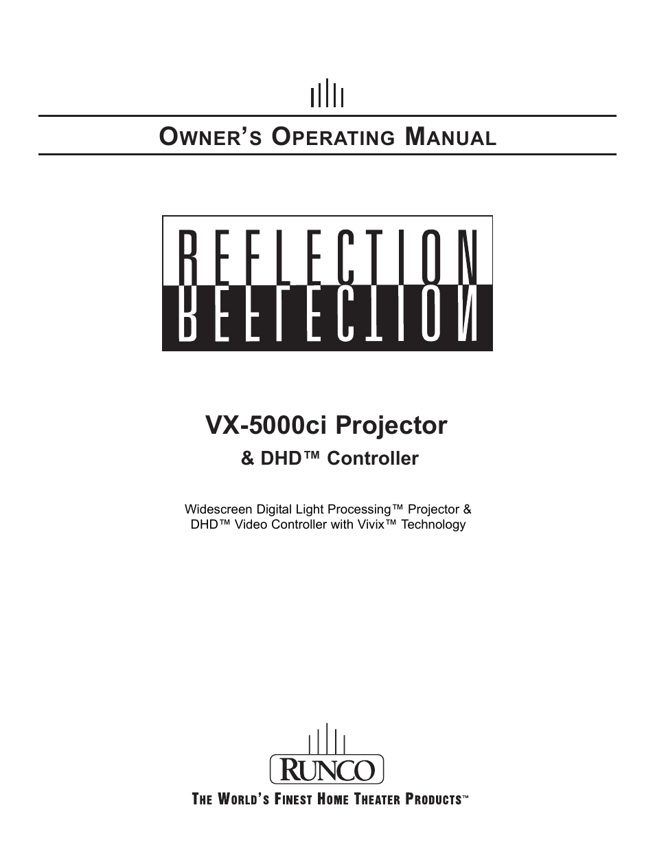 Runco VX-5000ci User Manual | 43 pages